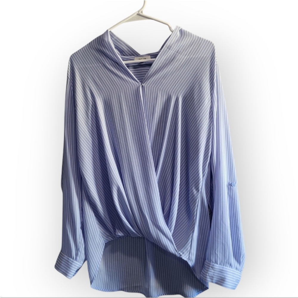 Pleione Faux Wrap Blouse (L)